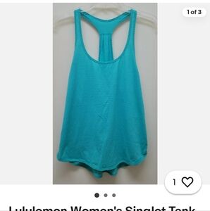 lululemon athletica Women's Turquoise Singlet Tank